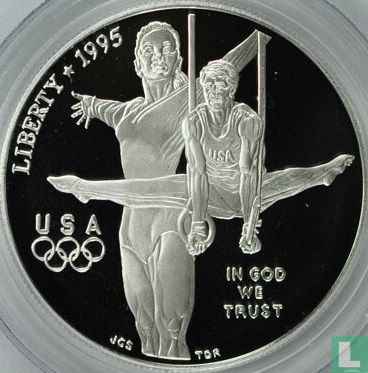 United States 1 dollar 1995 (PROOF) "1996 Summer Olympics in Atlanta - Gymnastics" - Image 1