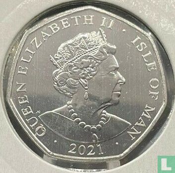 Man 50 pence 2021 "95th Birthday of Queen Elizabeth II - Bust from 1960" - Afbeelding 1