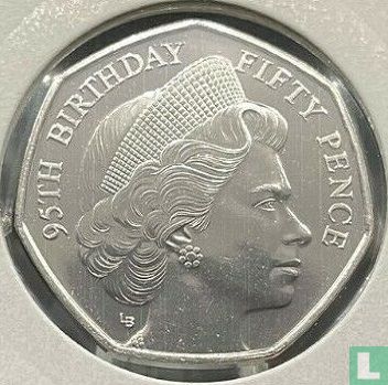 Man 50 pence 2021 "95th Birthday of Queen Elizabeth II - Bust from 1960" - Afbeelding 2