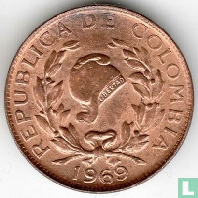 Colombia 1 centavo 1969 (misslag) - Afbeelding 1