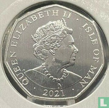 Man 50 pence 2021 "95th Birthday of Queen Elizabeth II - Bust from 1970" - Afbeelding 1