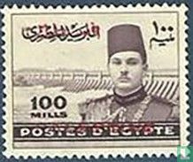 King Faruk with red print "Palestine"