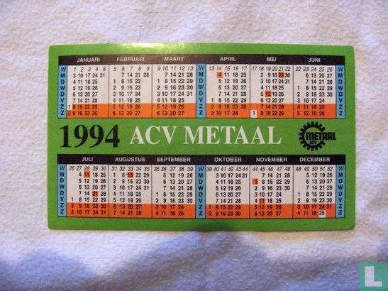 ACV metaal kalender