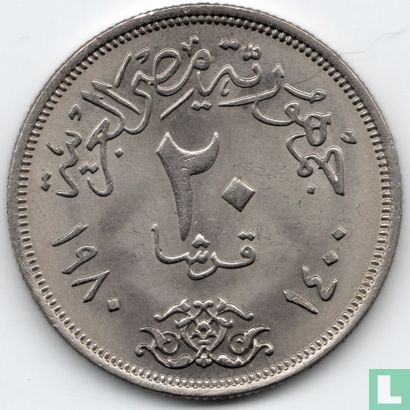 Égypte 20 piastres 1980 (AH1400) - Image 1