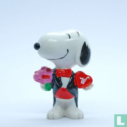 Snoopy in Jacquet met bloemen en bonbons - Afbeelding 1