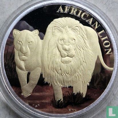 Congo-Brazzaville 5000 francs 2016 (gekleurd) "African lion" - Afbeelding 2