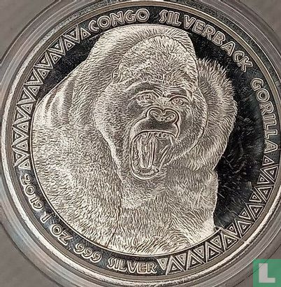 Congo-Brazzaville 5000 francs 2019 (kleurloos) "Silverback gorilla" - Afbeelding 1