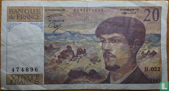 Frankrijk 20 Francs 1987 - Afbeelding 1