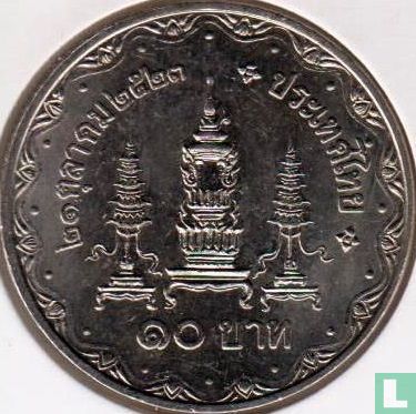 Thailand 10 baht 1980 (BE2523) "80th Birthday of King's Mother" - Afbeelding 1