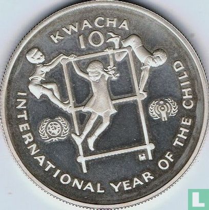 Zambia 10 kwacha 1980 (PROOF) "International Year of the Child" - Image 2