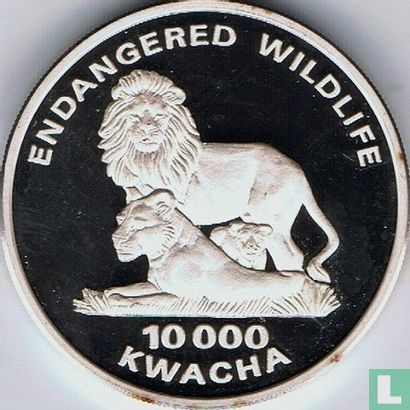 Zambia 10000 kwacha 1997 (PROOF - silver) "Lions" - Image 2