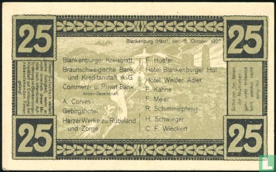 Blankenburg (Harz), Kreisblatt - 25 Pfennig 1920 - Image 2