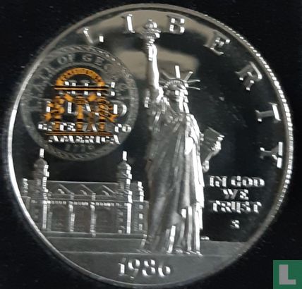 États-Unis 1 dollar 1986 (BE - coloré) "Centenary of the Statue of Liberty - Georgia" - Image 1