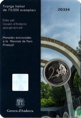 Andorre 2 euro 2021 (coincard - Govern d'Andorra) "Centenary Coronation of Our Lady of Meritxell" - Image 2
