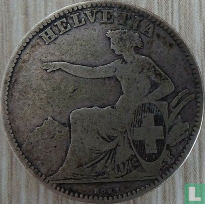 Switzerland 2 francs 1862 - Image 2