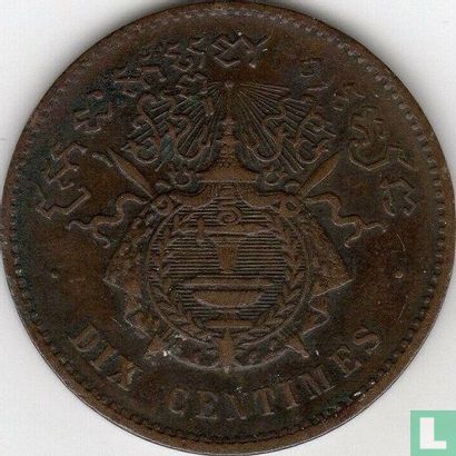 Cambodia 10 centimes 1860 - Image 2