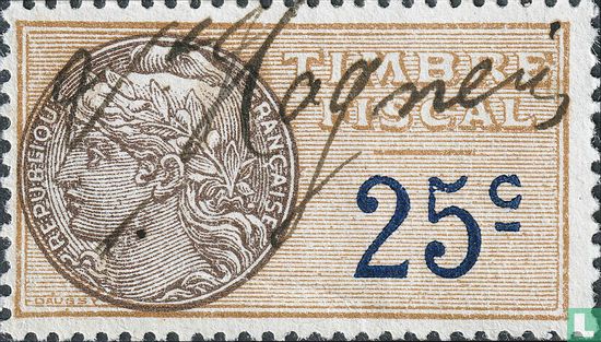 France Timbre fiscal - Daussy 1925 (0,25F)