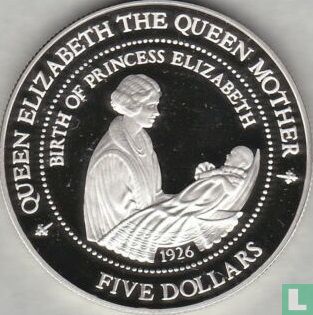 Nouvelle-Zélande 5 dollars 1994 (BE) "Queen Elizabeth the Queen Mother" - Image 2