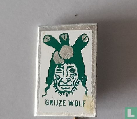 Grijze Wolf groen op wit