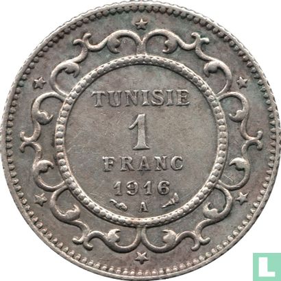 Tunisia 1 franc 1916 (AH1335) - Image 1