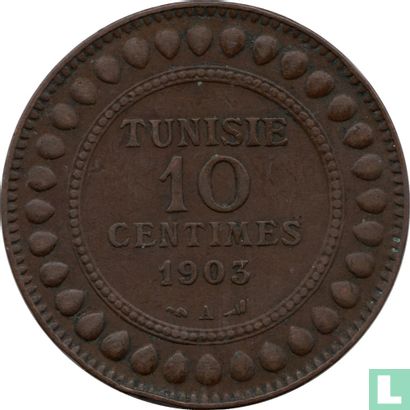 Tunesië 10 centimes 1903 (AH1321) - Afbeelding 1