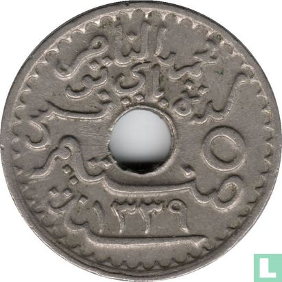 Tunesië 5 centimes 1920 (AH1339 - 17 mm - medailleslag) - Afbeelding 2
