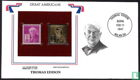 Gouden replica Thomas Edison zegel - Afbeelding 1