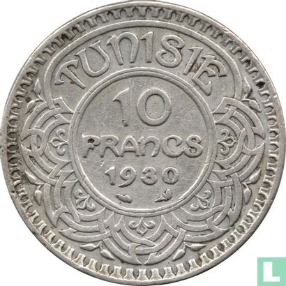 Tunesië 10 francs 1930 (AH1349) - Afbeelding 1