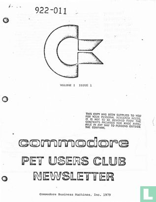 Commodore Pet Users Club Newsletter [USA] 1