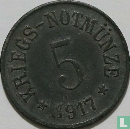 Arzberg 5 pfennig 1917 (zinc - type 1) - Image 1