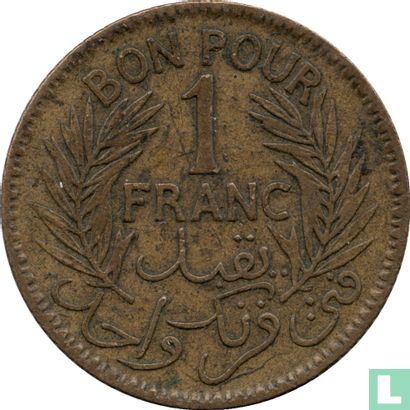 Tunesië 1 franc 1945 (AH1364) - Afbeelding 2