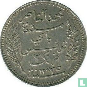 Tunesië 2 francs 1916 (AH1335) - Afbeelding 2