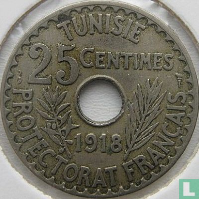 Tunesië 25 centimes 1918 (AH1337) - Afbeelding 1