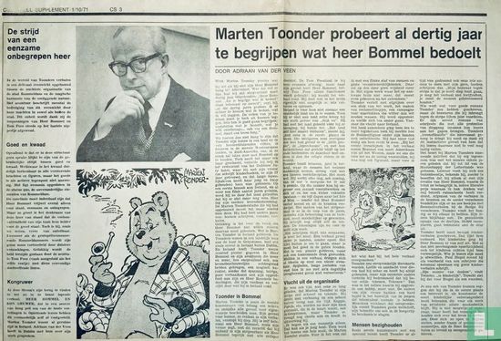 Marten Toonder probeert al dertig jaar te begrijpen wat heer Bommel bedoelt