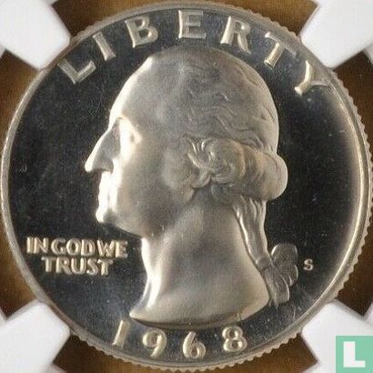 United States ¼ dollar 1968 (PROOF) - Image 1