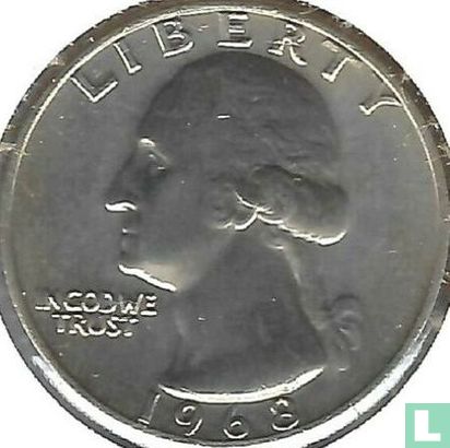 Vereinigte Staaten ¼ Dollar 1968 (ohne Buchstabe) - Bild 1