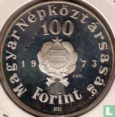 Hongarije 100 forint 1973 (PROOF) "150th anniversary Birth of Sándor Petöfi" - Afbeelding 1
