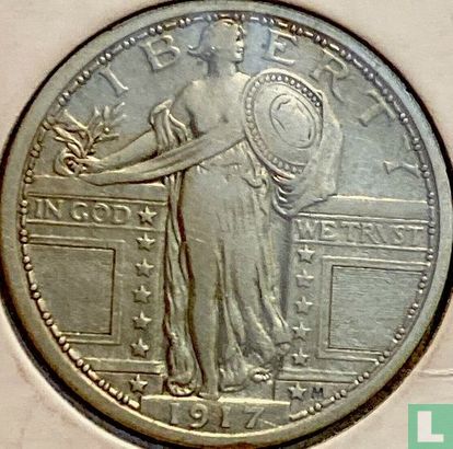 Verenigde Staten ¼ dollar 1917 (type 1 - zonder letter) - Afbeelding 1