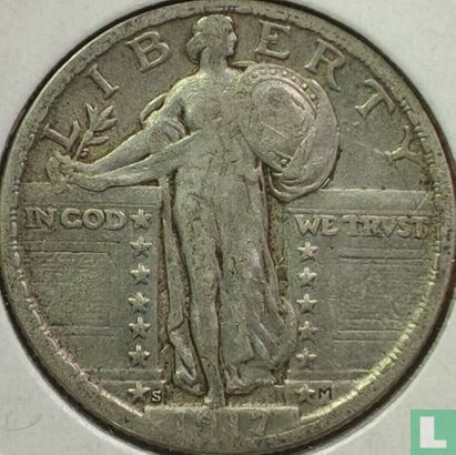 Verenigde Staten ¼ dollar 1917 (type 2 - S) - Afbeelding 1