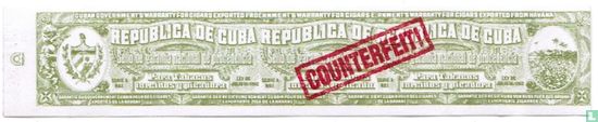 Counterfeiti - Republica de Cuba (3x) - Sello de garanna Nacional de procedencia (3x) -  - Image 1
