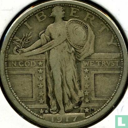 Verenigde Staten ¼ dollar 1917 (type 1 - D) - Afbeelding 1