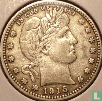 Verenigde Staten ¼ dollar 1915 (zonder letter) - Afbeelding 1