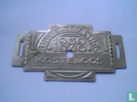 Rijwielbelasting 1939-1940 Kosteloos