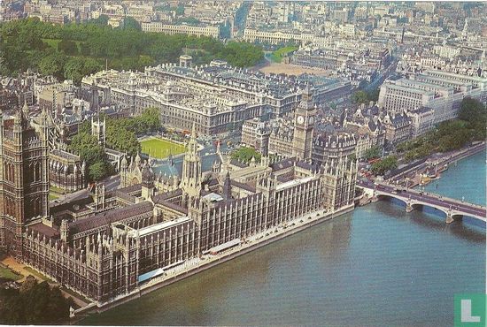 Aerial view of Houses of Parliament, Big Ben, Westminster Abbey and Whitehall  - Bild 1