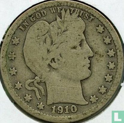 Verenigde Staten ¼ dollar 1910 (zonder letter) - Afbeelding 1