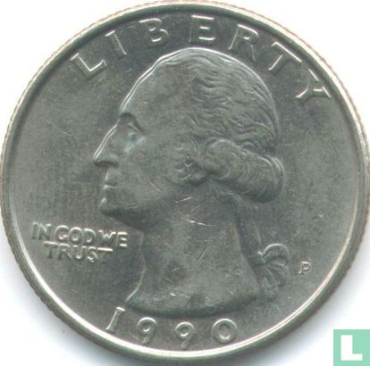 Verenigde Staten ¼ dollar 1990 (P) - Afbeelding 1