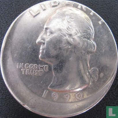 Vereinigte Staaten ¼ Dollar 1990 (P - Prägefehler) - Bild 1