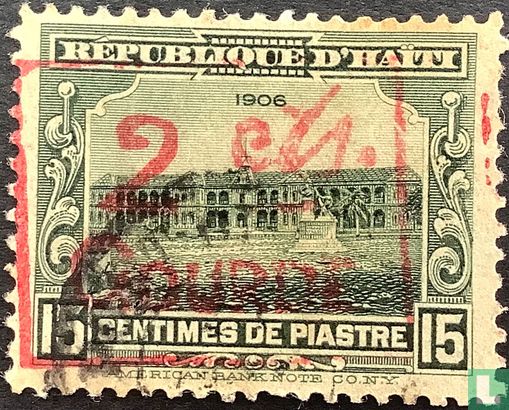 Ministry of Port-au-Prince with overprint