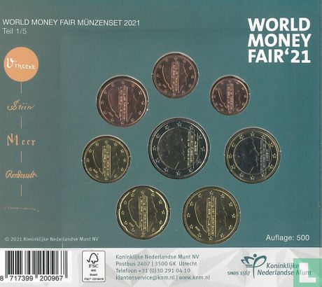 Netherlands mint set 2021 "World Money Fair - Van Gogh" - Image 2