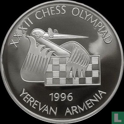 Armenië 100 dram 1996 (PROOF - zilver) "32nd Chess Olympiad in Yerevan - Logo" - Afbeelding 2